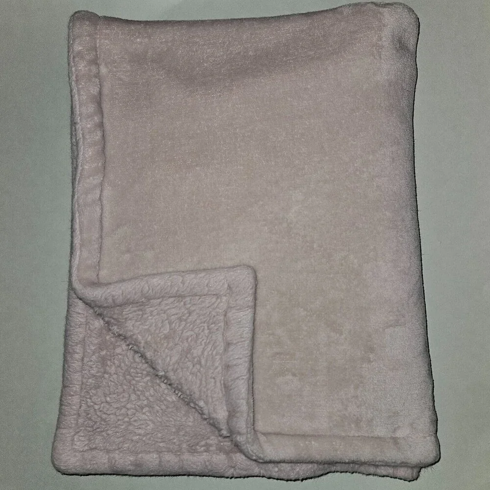Solid Pale Dusty Pink Thick Fleece Sherpa Baby Blanket SOFT 30x36